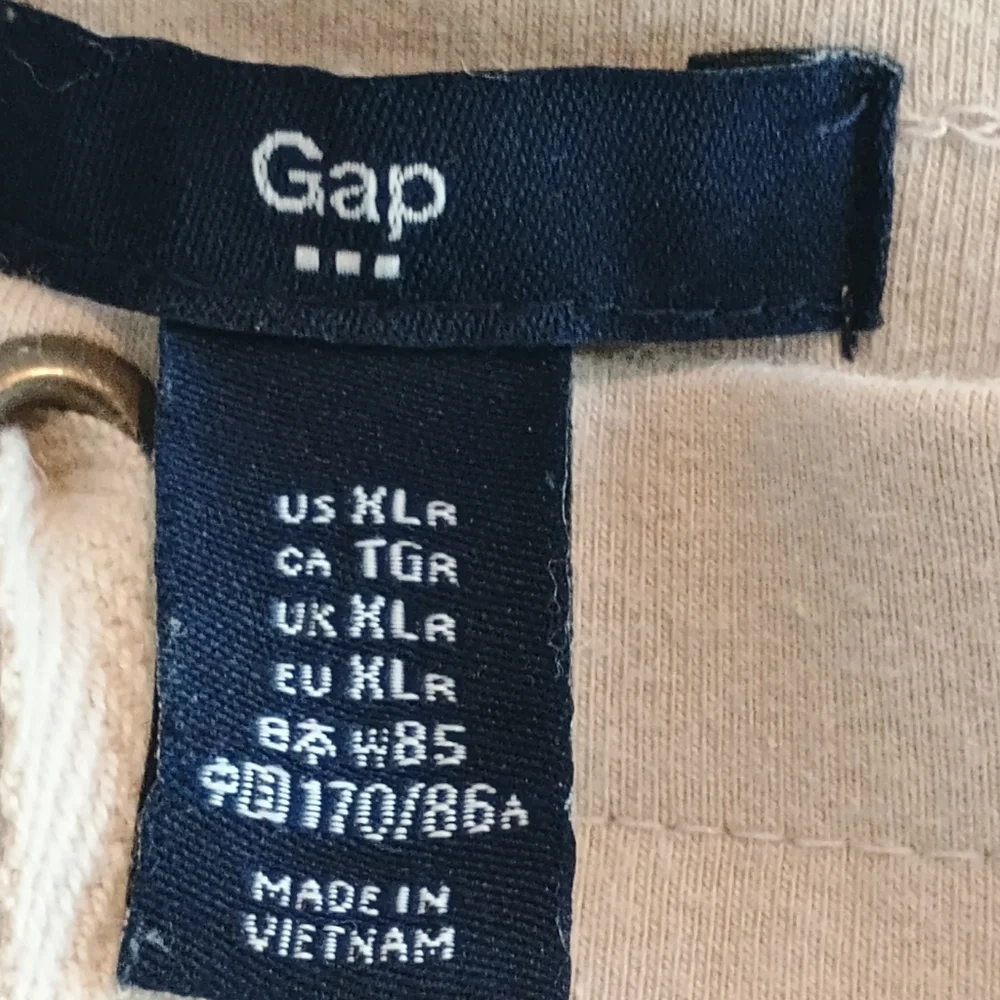 Gap XL Linen Viscose Blend Drawstring Pants Beige Tan Casual Relaxed Fit Cropped